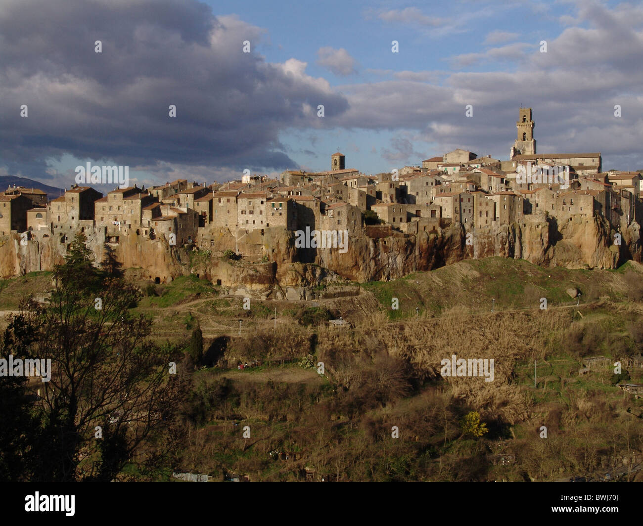 Italien-Europa-Toskana-Toscana Provinz Mehrheit stellen Pitigliano Ansicht Altstadt Stadt Stadt Tuff Stein Rock rock Stockfoto