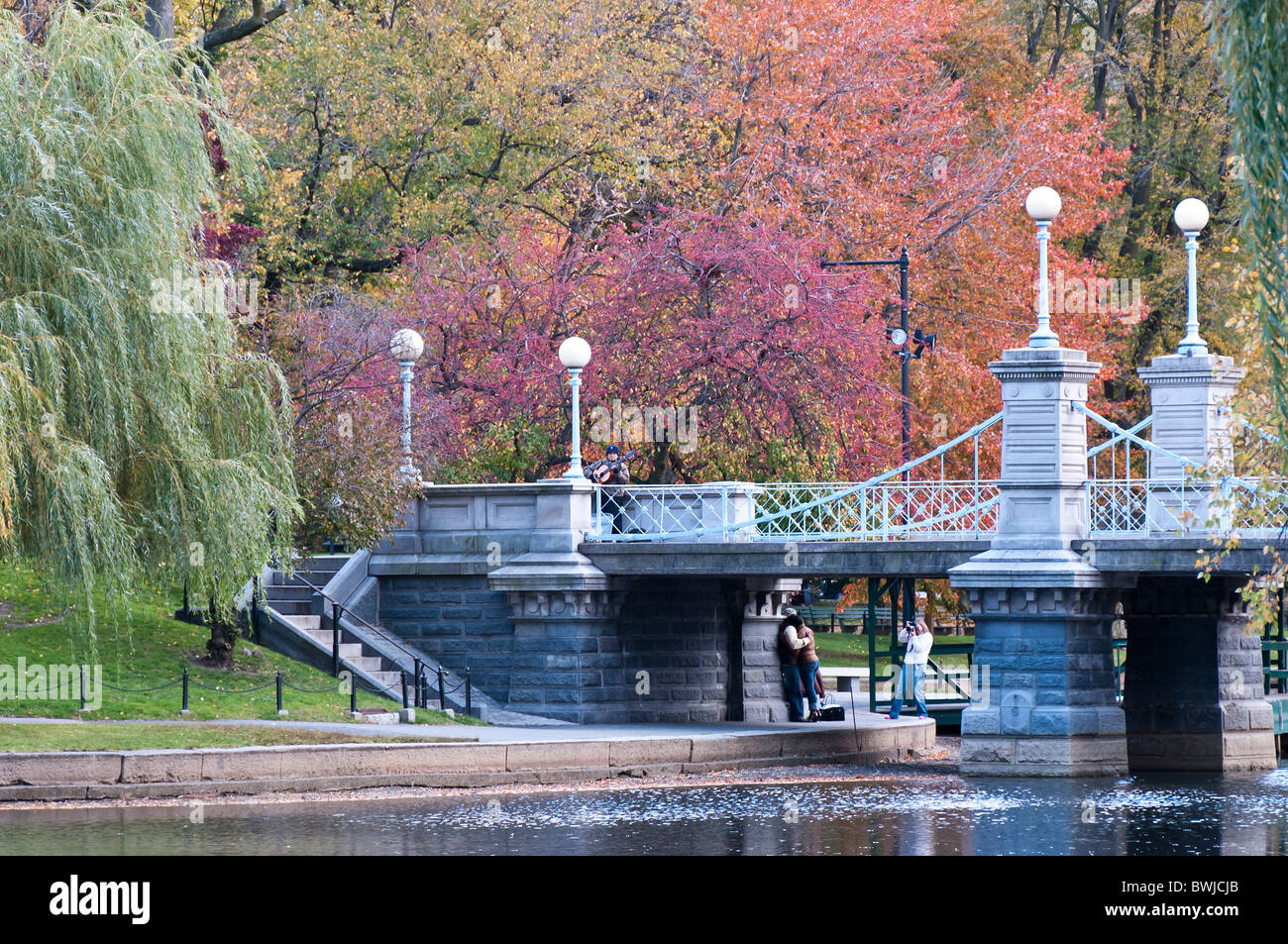 USA, Massachusetts, Boston. Boston Public Garden Steg Stockfoto