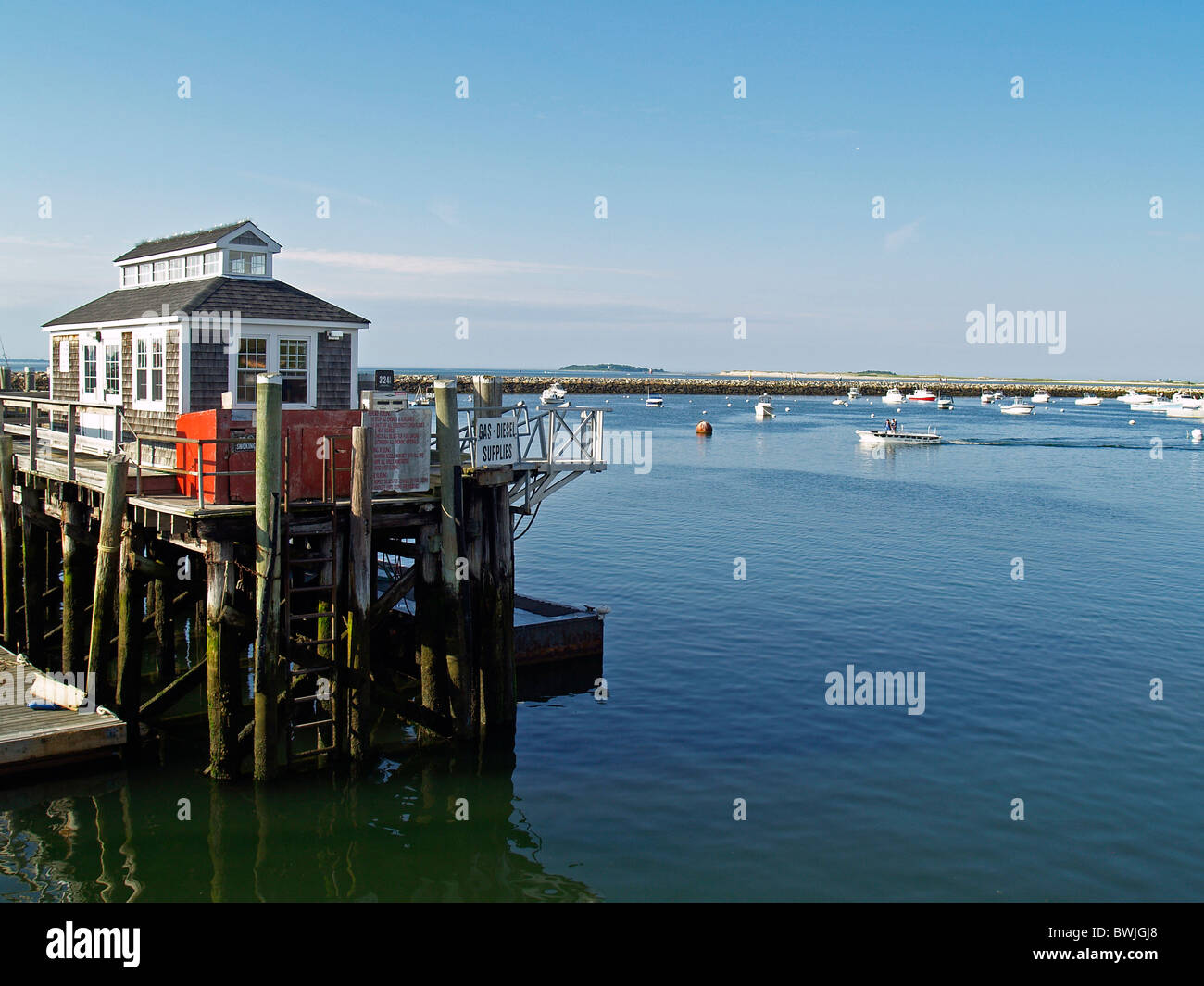 Hafen Marina in Plymouth, Massachusetts Stockfoto