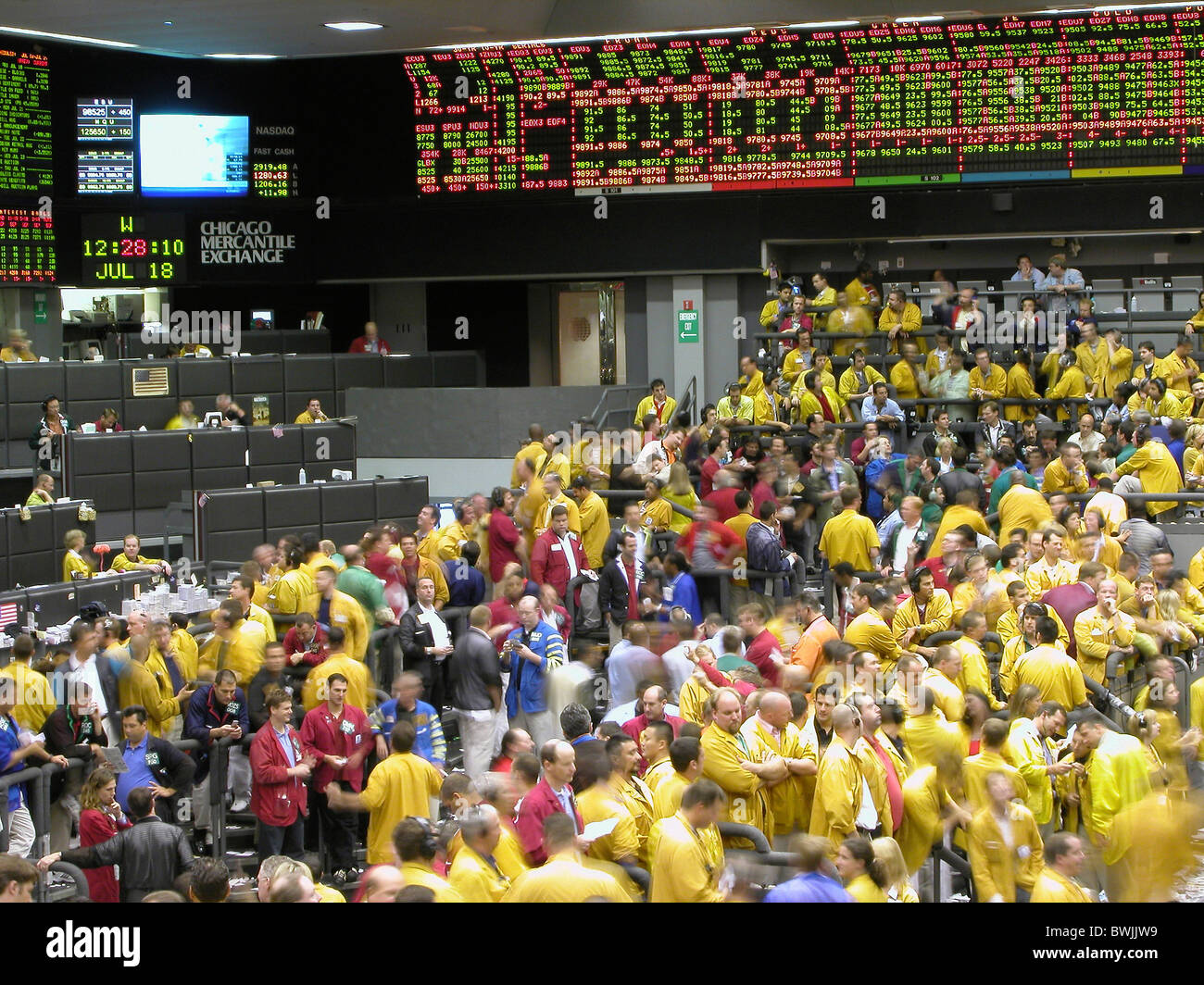 Börse im inneren Menschen Makler zeigt Handel Gewerbe Trading Floor Chicago Mercantile Exchange Chicag Stockfoto