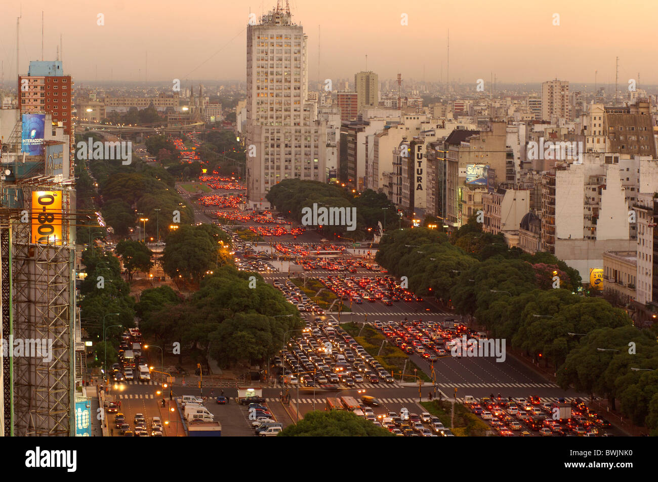 Allee 9 de Julio Centro Zentrum Buenos Aires Argentinien Südamerika Stockfoto