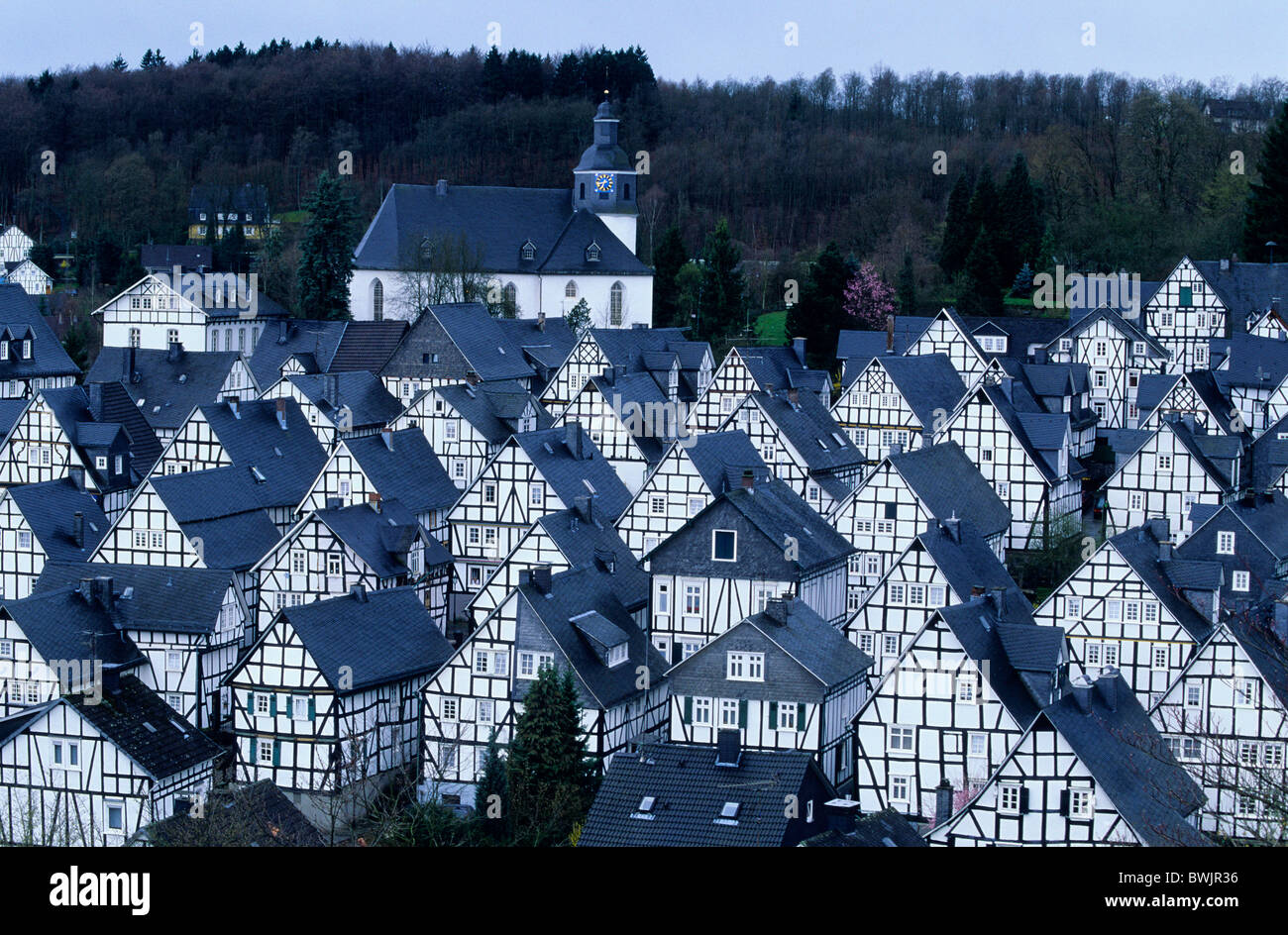 Europa, Deutschland, Nordrhein-Westfalen, Alter Flecken, Altstadt Freudenberg Stockfoto