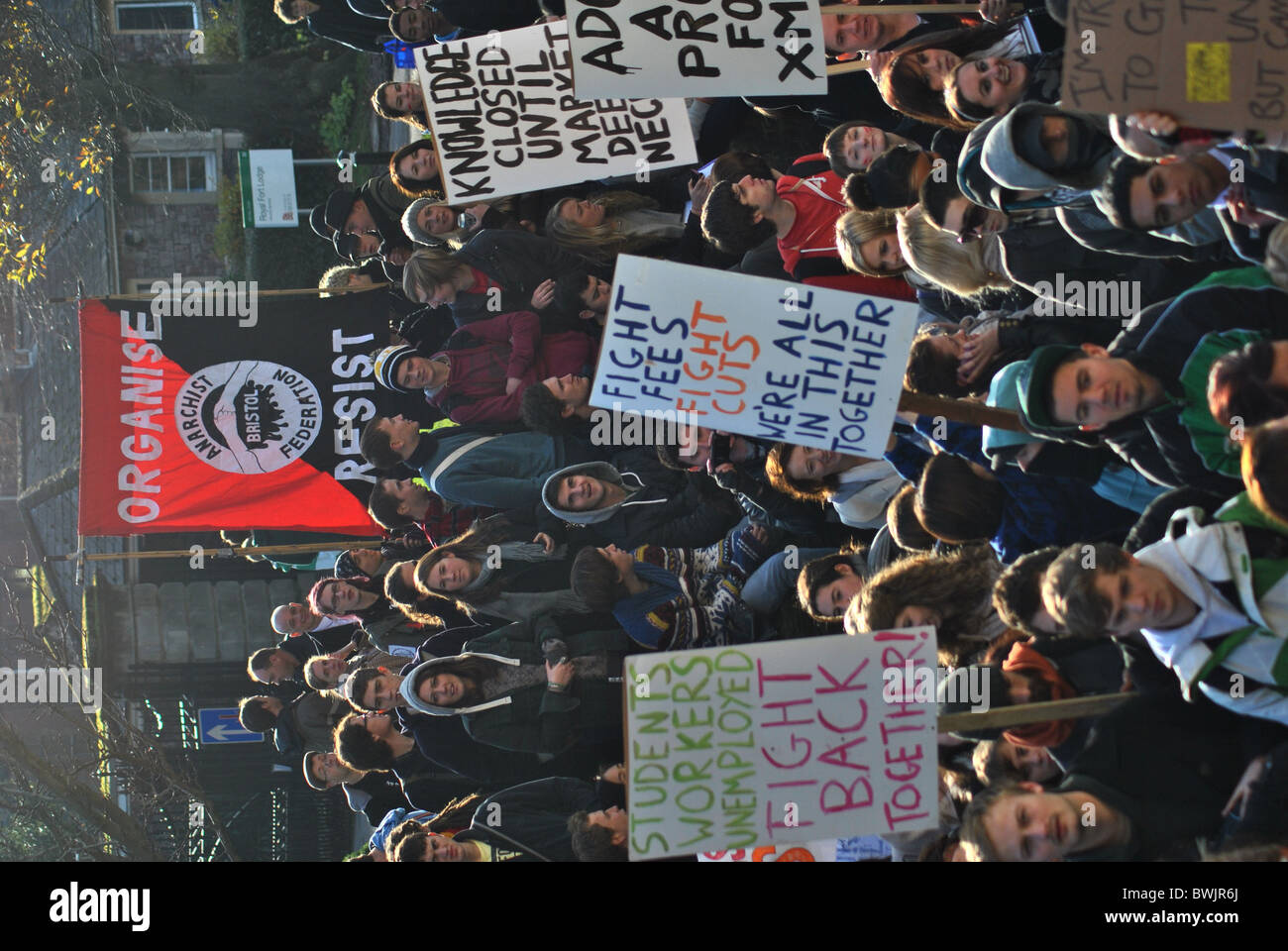 Studenten protestieren erhöhte Studiengebühren an der Universität von Bristol Stockfoto