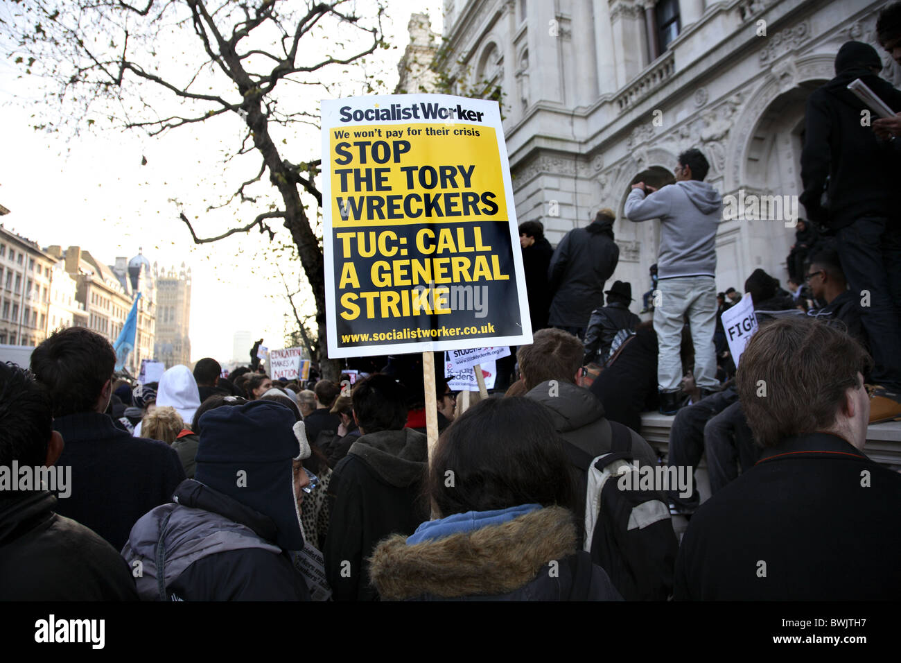 Schüler-Protest gegen Studiengebühren. Stockfoto