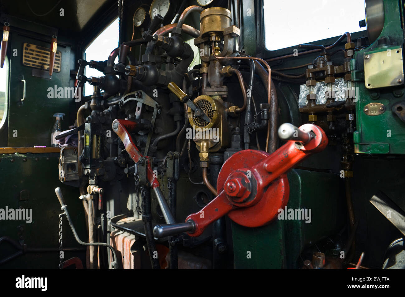 Fußplatte Kontrollen der GWR 1400 Tank Klasse 0-4-2 t Dampf Lok Nr. 1450 Stockfoto