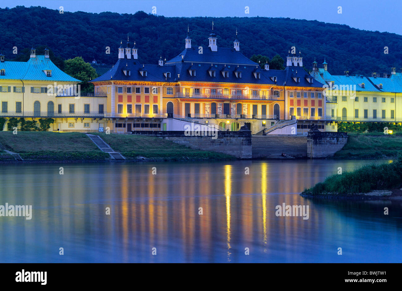 Europa, Deutschland, Sachsen, Schloss Pilnitz in der Nähe von Dresden, Wasserpalais Stockfoto