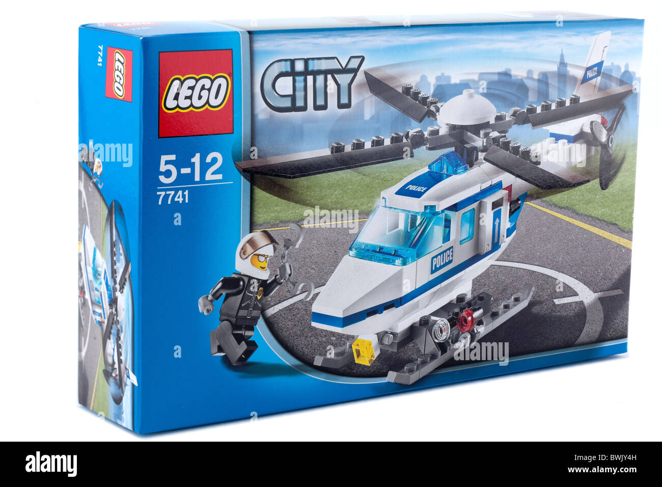 Box Lego Spielzeug-Polizei-Hubschrauber für Kinder von 5 bis 12 Jahren Stockfoto