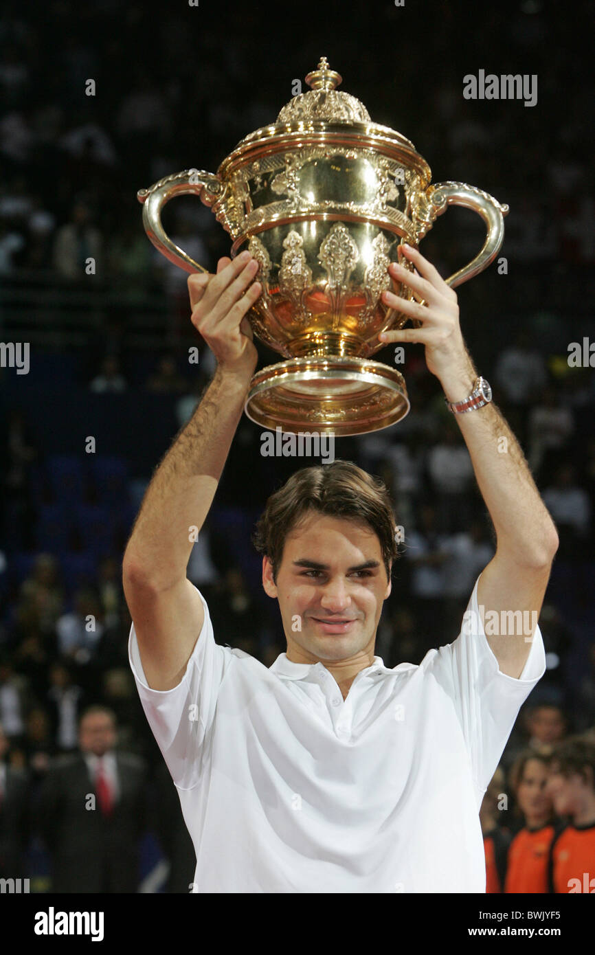 Roger Federer Gewinner Gewinner Cup Schweiz Europa Tennis Tennisspieler Spiel Sport-Mann-Turnier Stockfoto