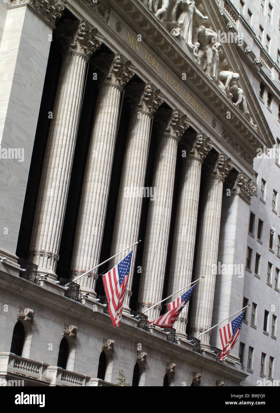 Der New Yorker Börse nahe der Wall Street in New York City, USA Stockfoto