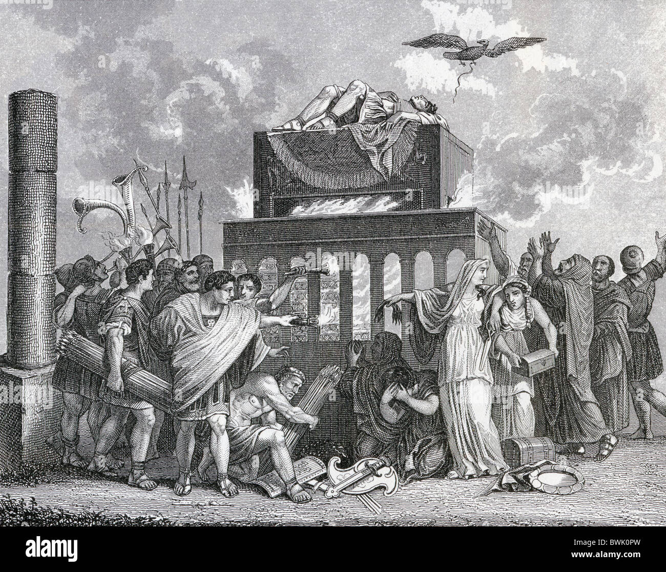 Beerdigung eines Kaisers im alten Rom. Stockfoto