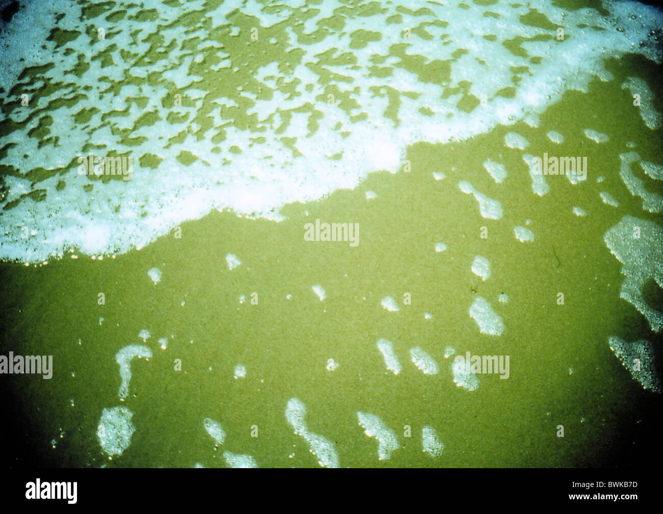 Wasser Surf Schaum Schaum Schaum Sand Sandstrand Strand Meer Detail See Meer lomo Stockfoto