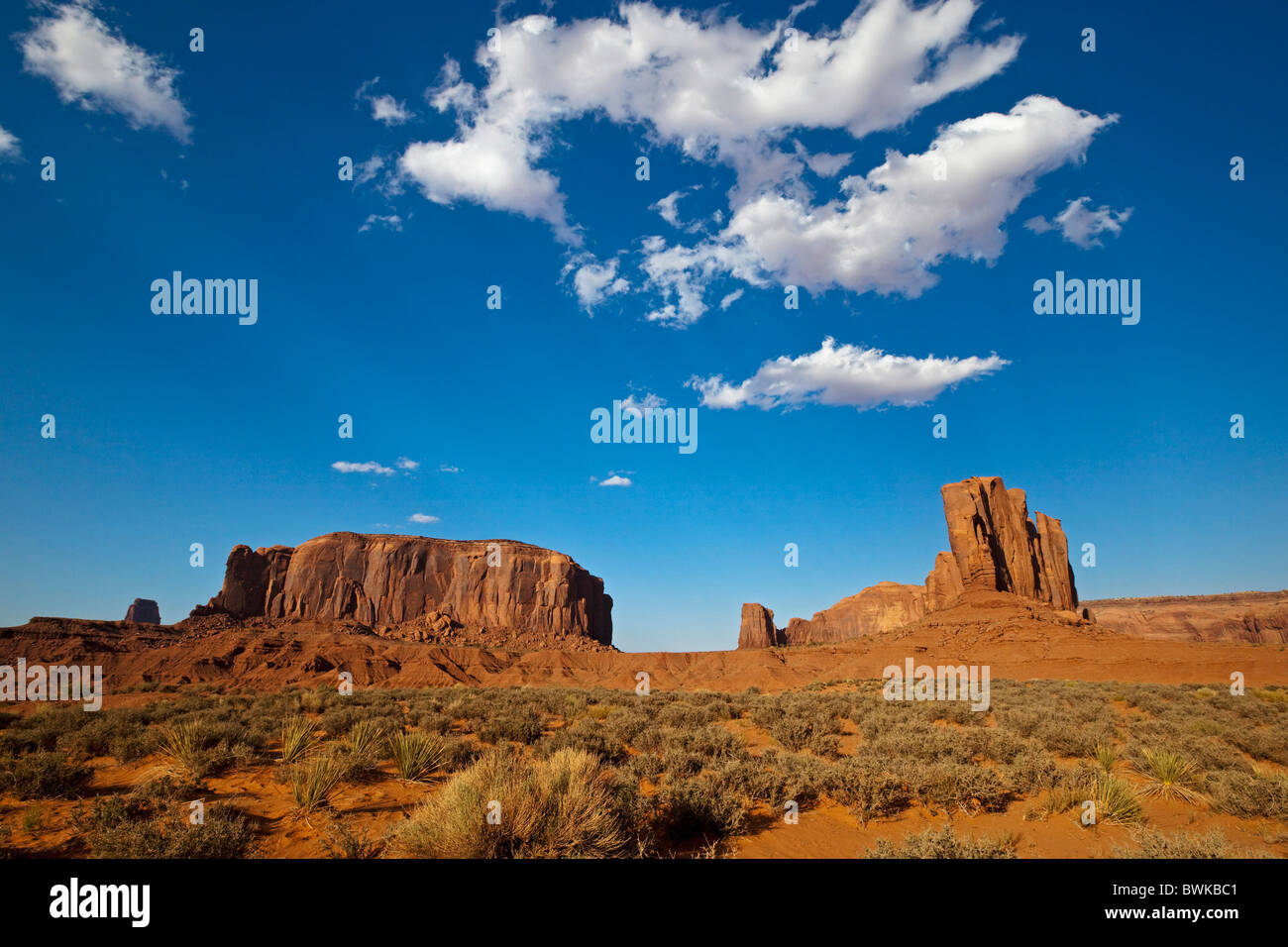Blick von John Ford Point, Monument Valley, Colorado Plateau, Navajo-Nation-Reservation, Arizona, USA Stockfoto
