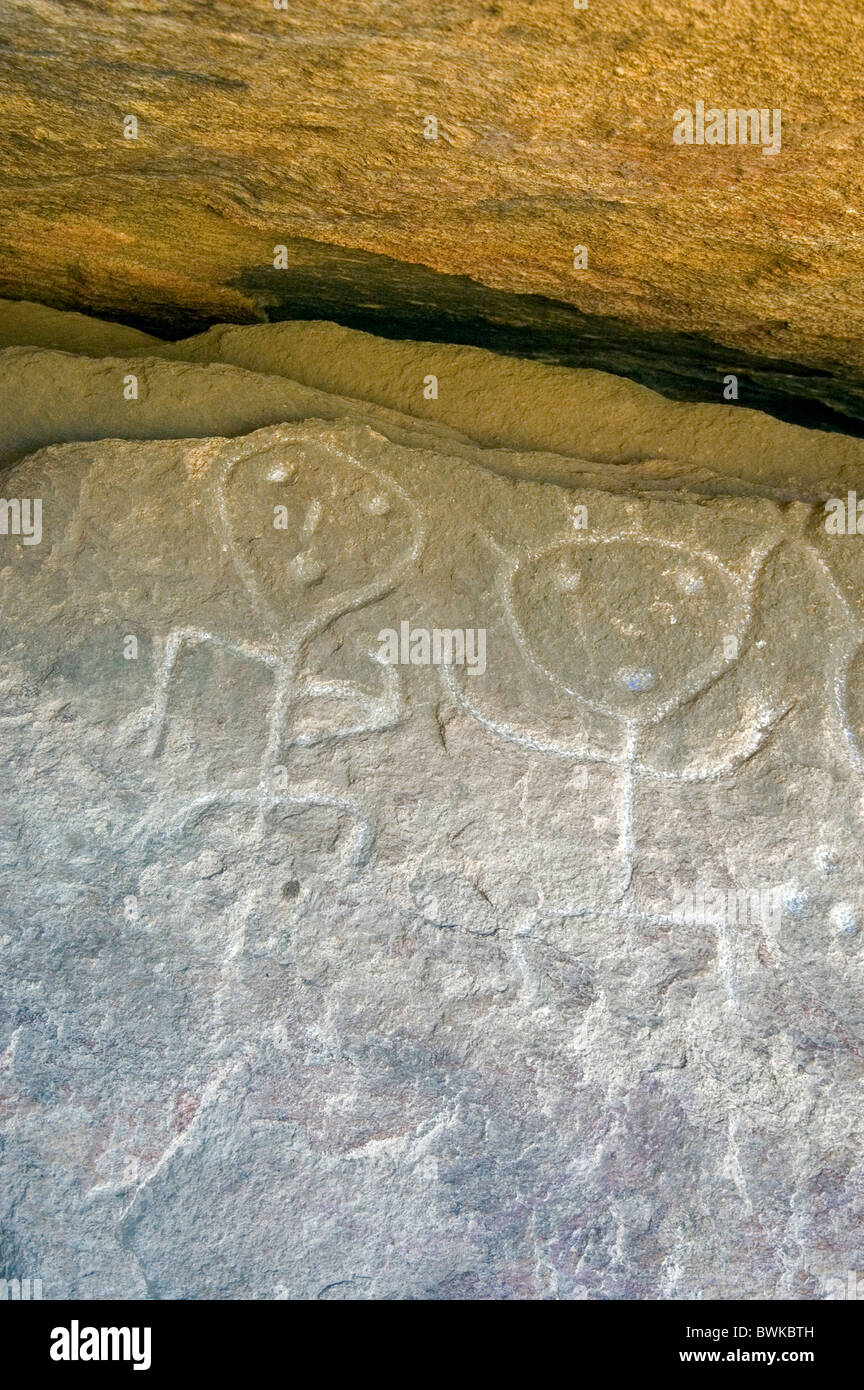 Symbole Klippe Zeichnungen Zeichnungen Eingeborenen Felsen Klippen Palma Sola archäologische Seite 800 v. Chr. Acapulco Mexiko C Stockfoto