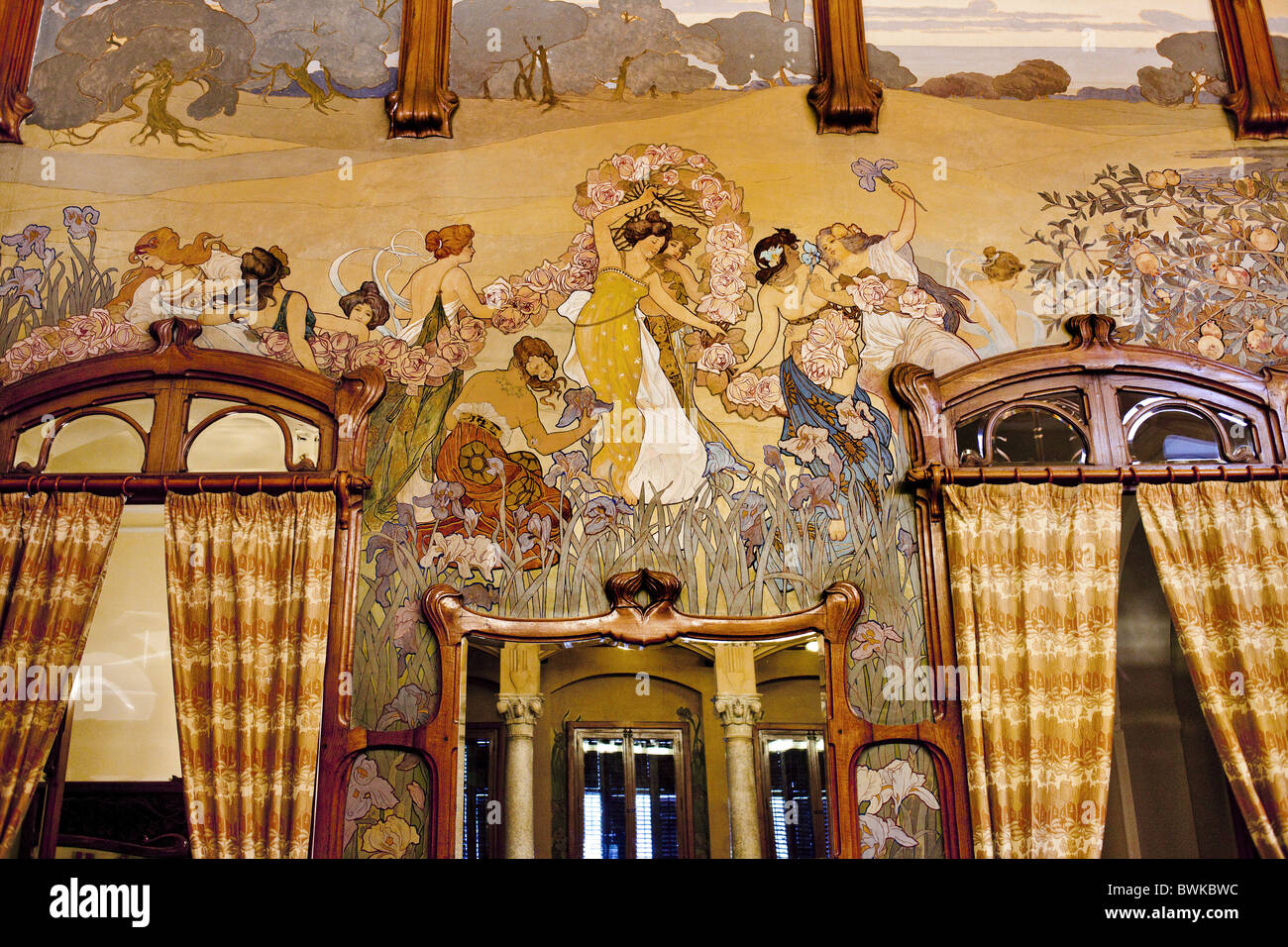 Art-Deco-Halle, Hotel Villa Igiea Palermo, Sizilien, Italien Stockfoto
