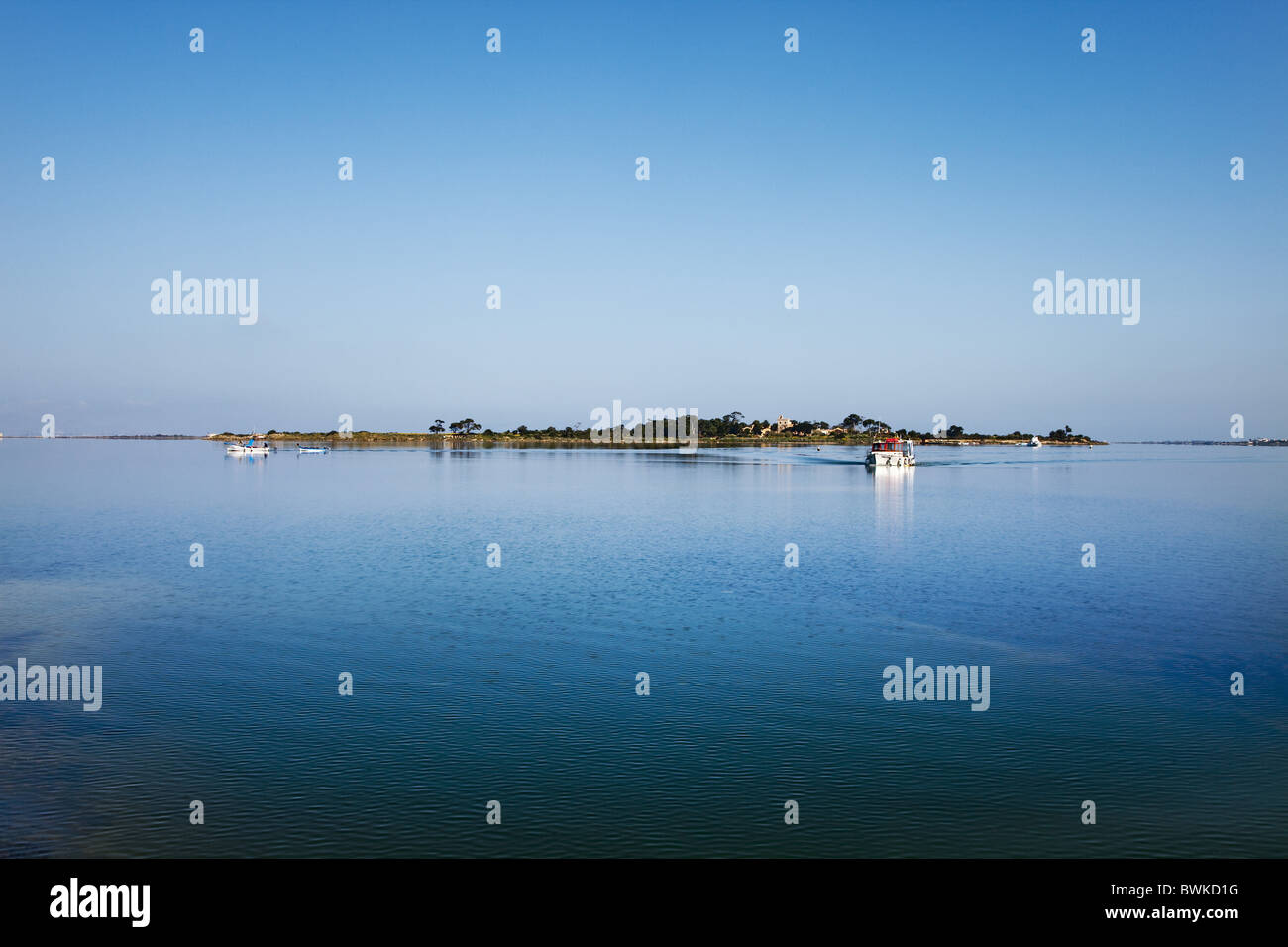 Blick zur Insel Mozia, Sizilien, Italien Stockfoto