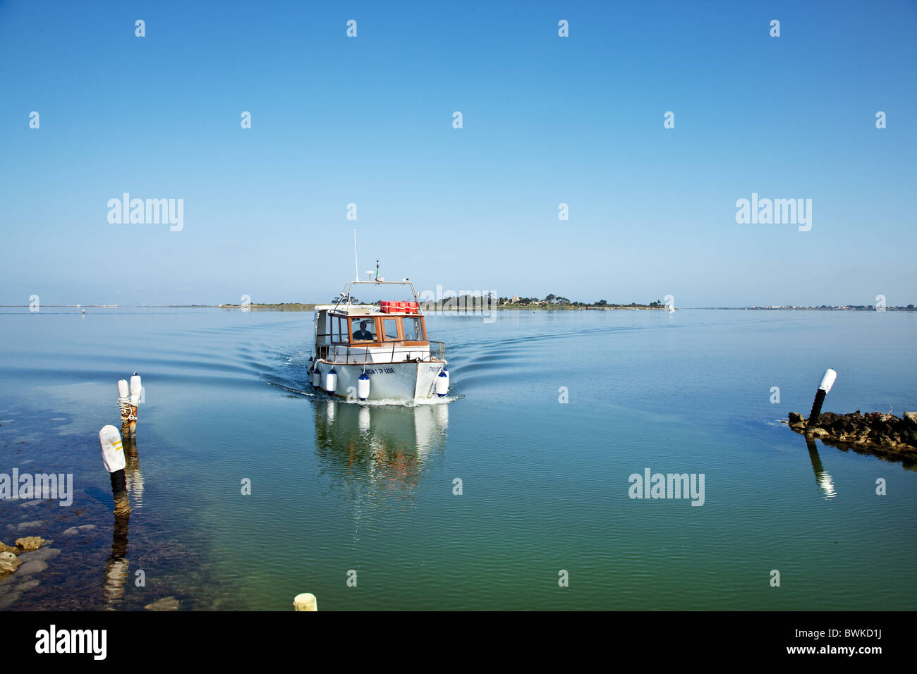 Blick zur Insel Mozia, Sizilien, Italien Stockfoto
