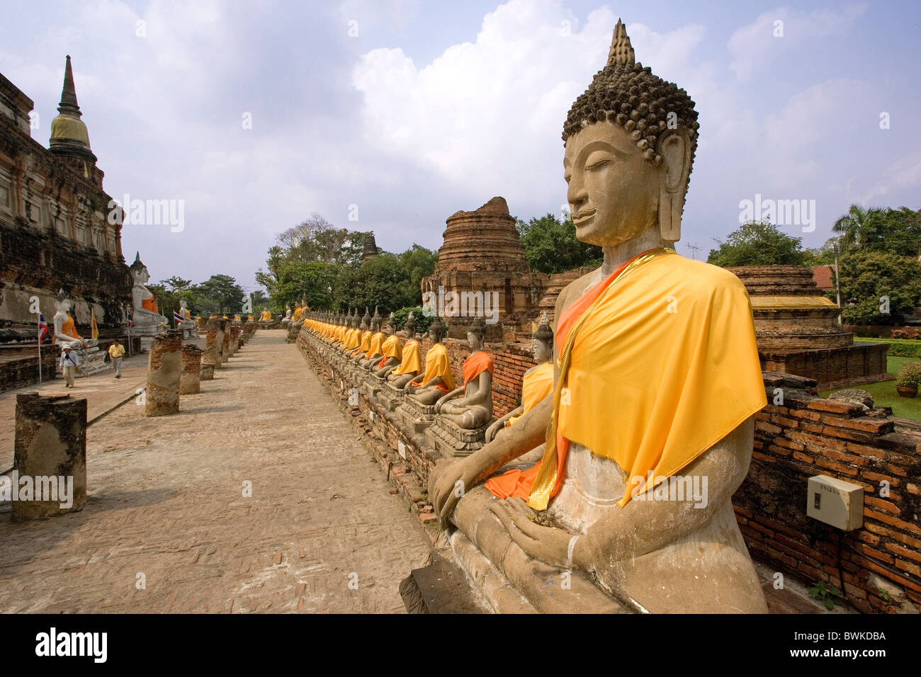 Thailand-Asien-Ayutthaya Stadt Wat Yai Chai Mongkon Mongkol Wat Chao Phraya Thai kulturelle site Buddhismus te Stockfoto