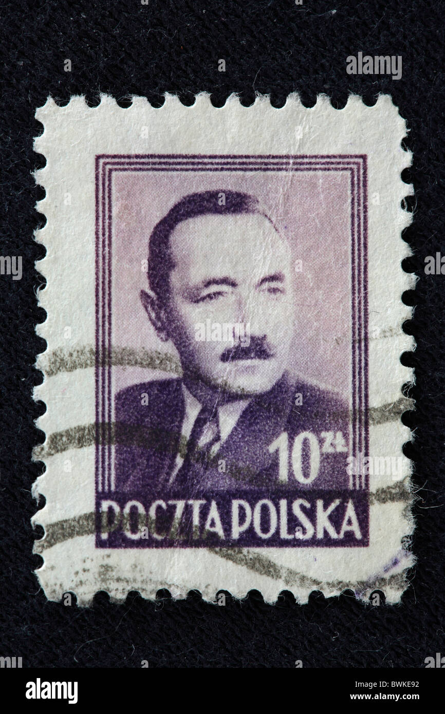 Stempel Geschichte geschichtlich Boleslav Boleslaw Bierut Präsident Pole Europe 1947-1952 Stockfoto