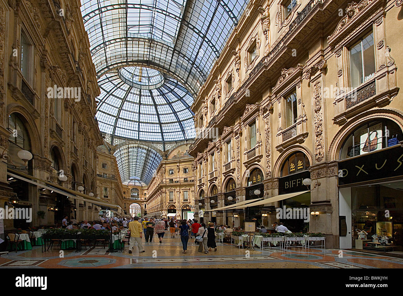 Italien Europa Mailänder Galleria Vittorio Emanuele II speichert Geschäfte Geschäfte Stockfoto