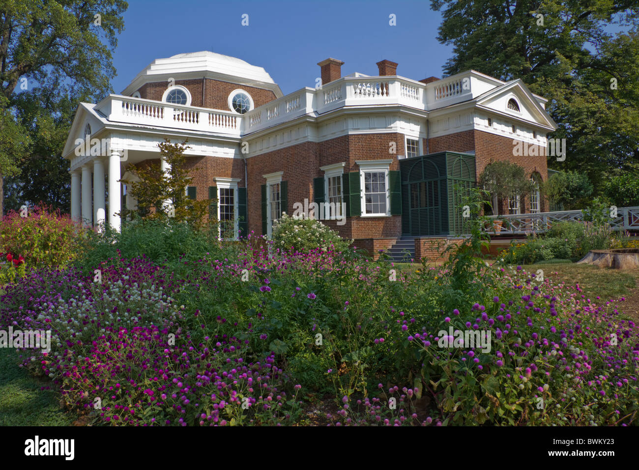 Monticello. Haus von Thomas Jefferson, 3. US-Präsidenten, in der Nähe von Charlottesville, Virginia, Vereinigte Staaten Stockfoto