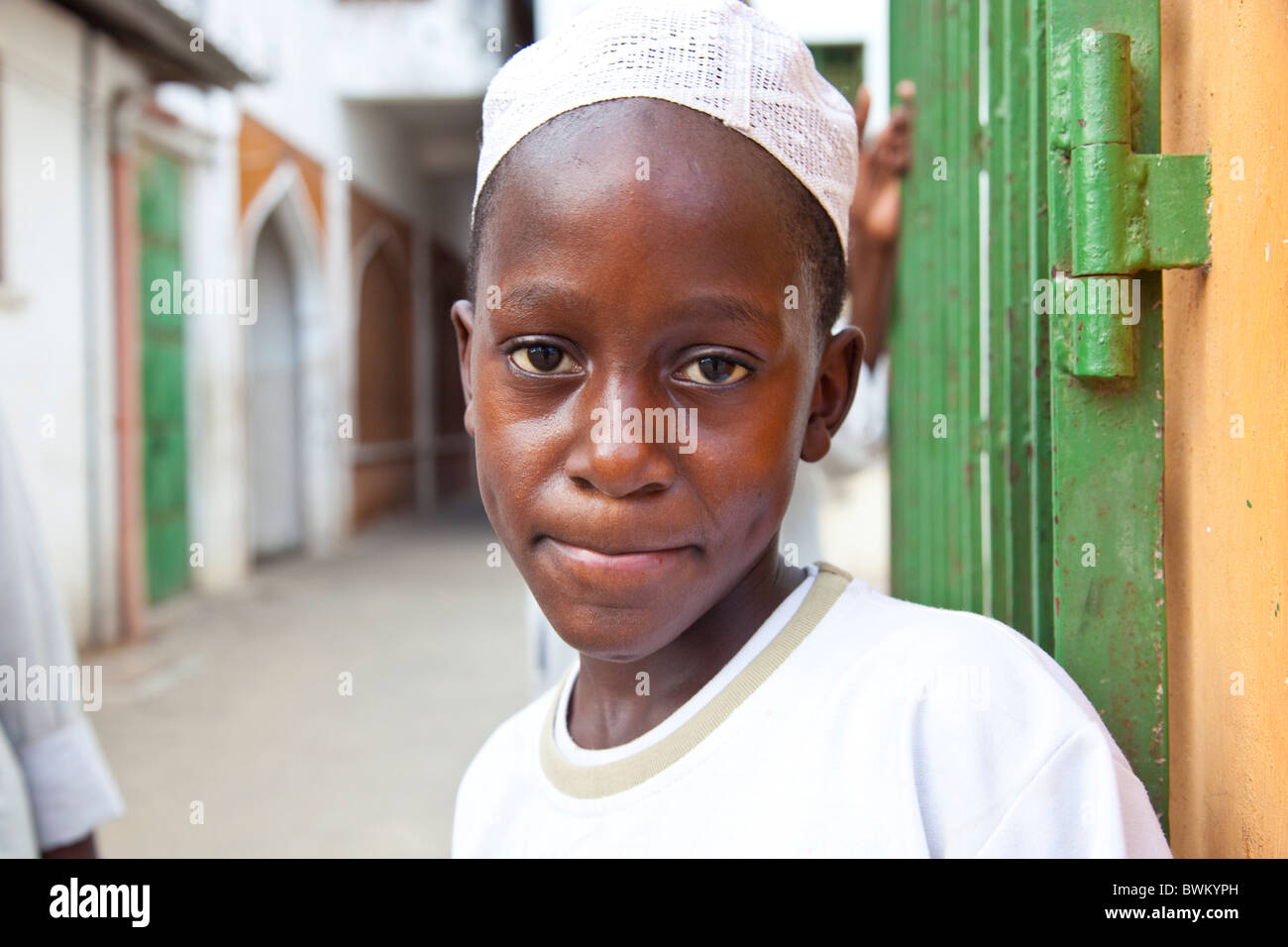 Muslimische Junge, Insel Lamu, Kenia Stockfoto