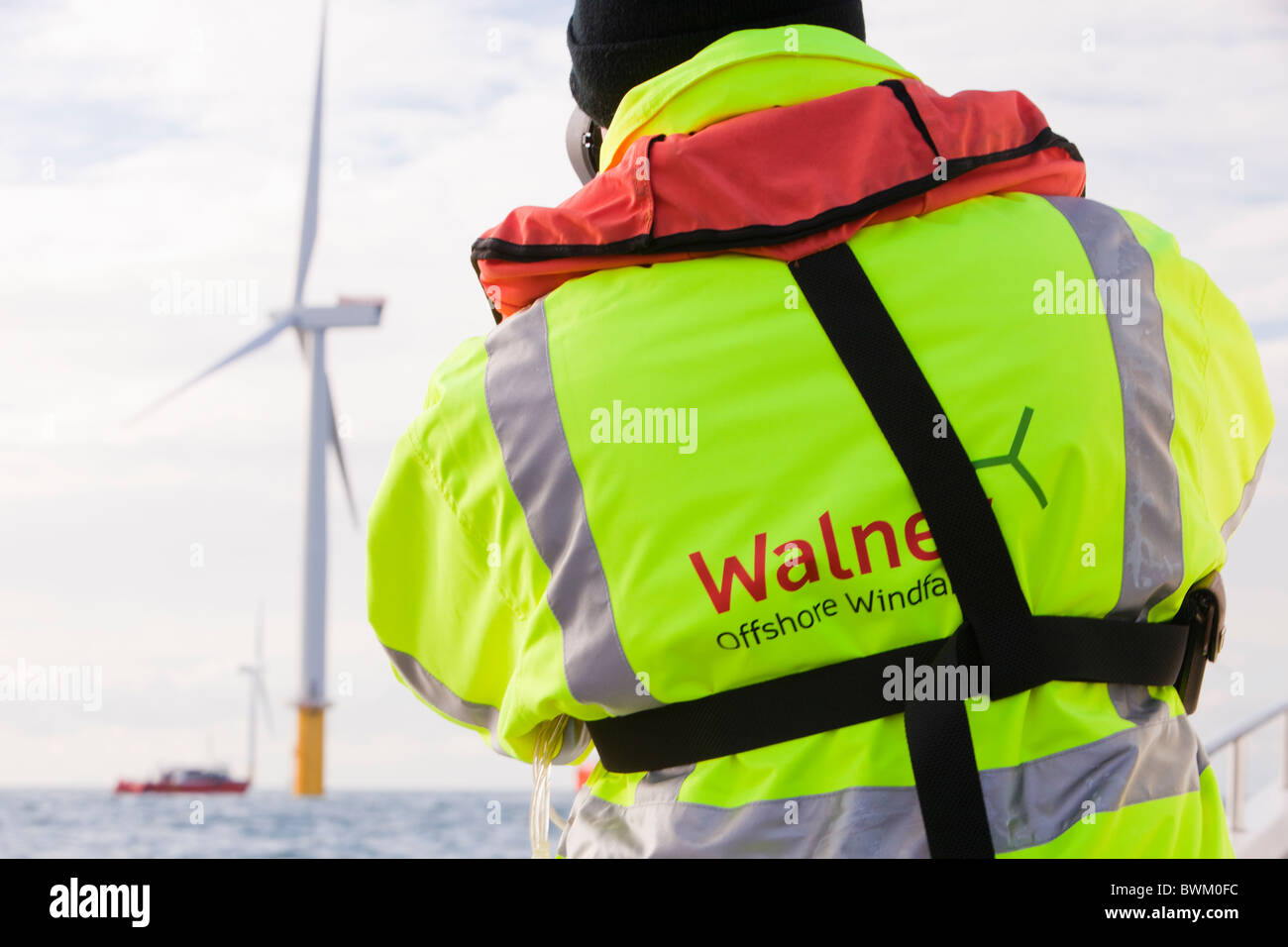 Walney Offshore-Windpark-Projekt befindet sich 15km von Barrow in Furness in Cumbria. Stockfoto