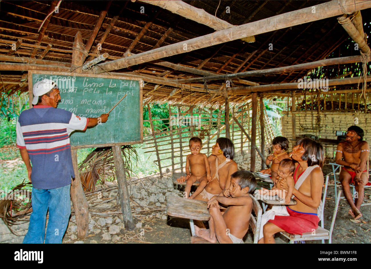 Venezuela Südamerika Indios Yanomami Cavaroa Stamm Ureinwohner Indianer Native Eingeborenen kommen aus Rio Stockfoto