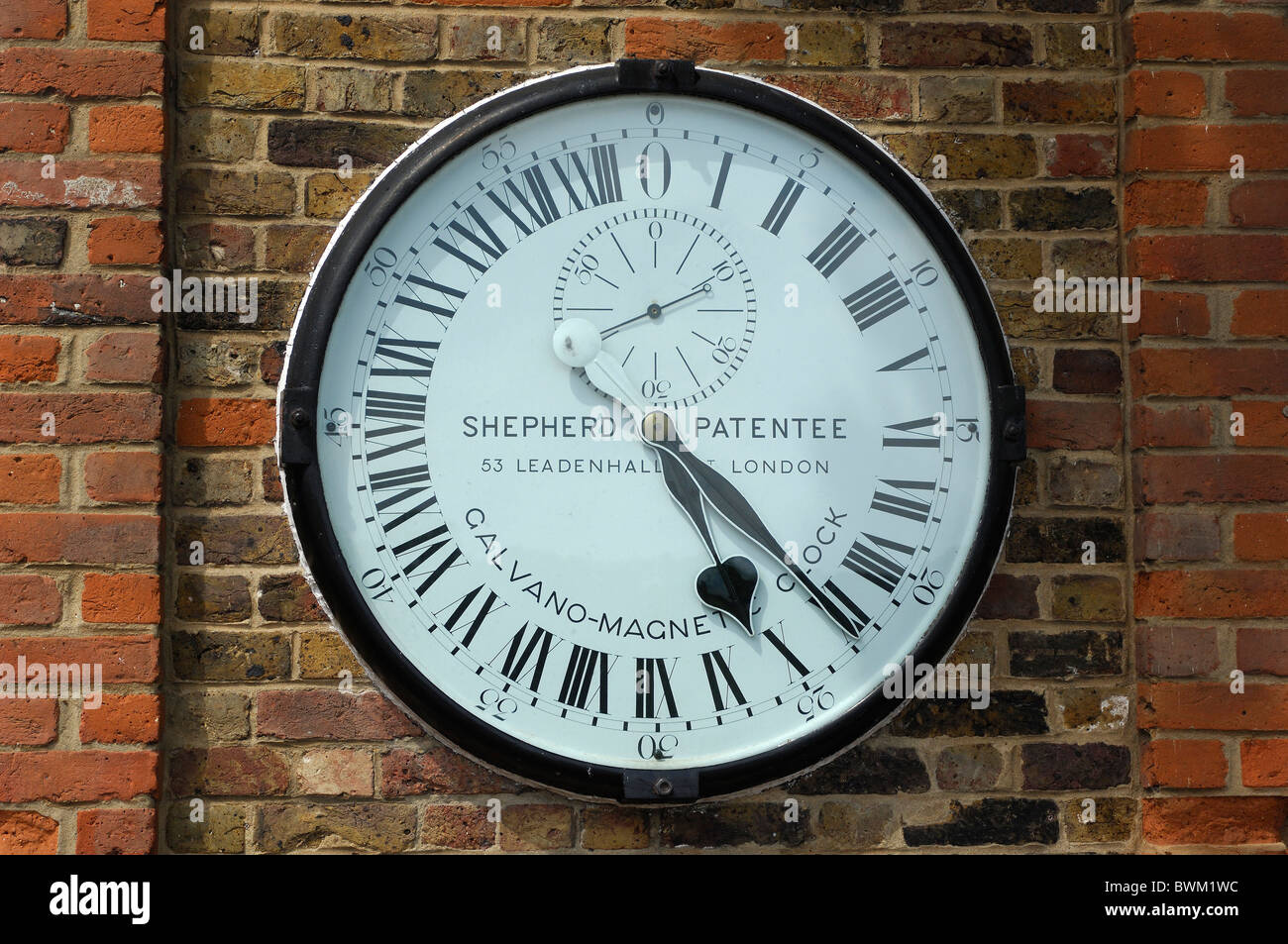 UK London Greenwich Time Clock Royal Greenwich Observatory Greenwich Großbritannien Europa England Weltzeit Stockfoto