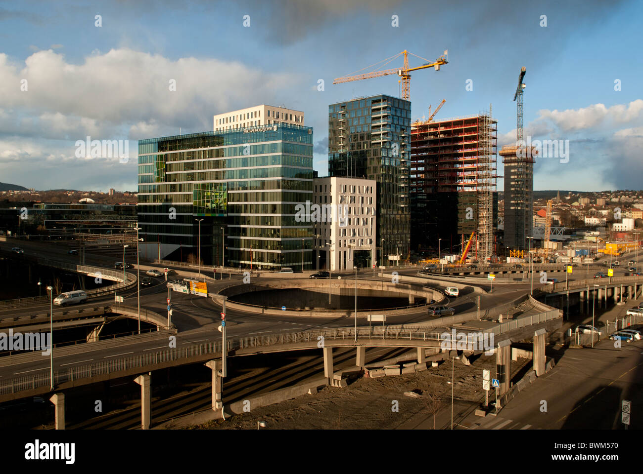 Neue Gebäude im Zentrum von Oslo Hauptstadt Norwegen Skandinavien Bau Stockfoto