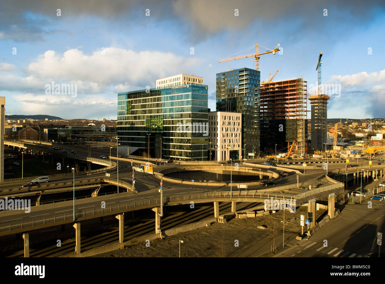 Neue Gebäude im Zentrum von Oslo Hauptstadt Norwegen Skandinavien Bau Stockfoto