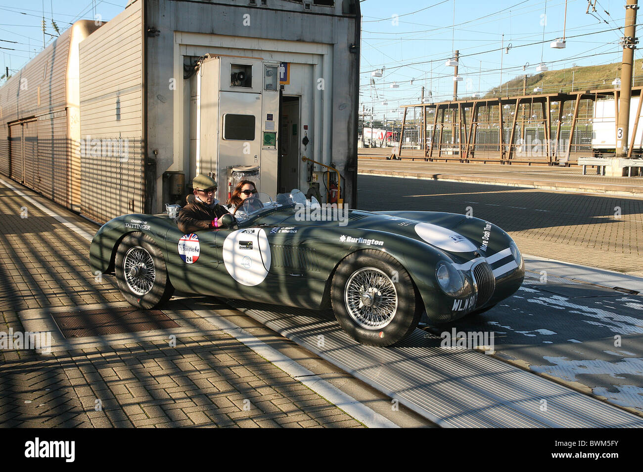 C Typ Internat Eurotunnel-Zug in Folkestone Stockfoto