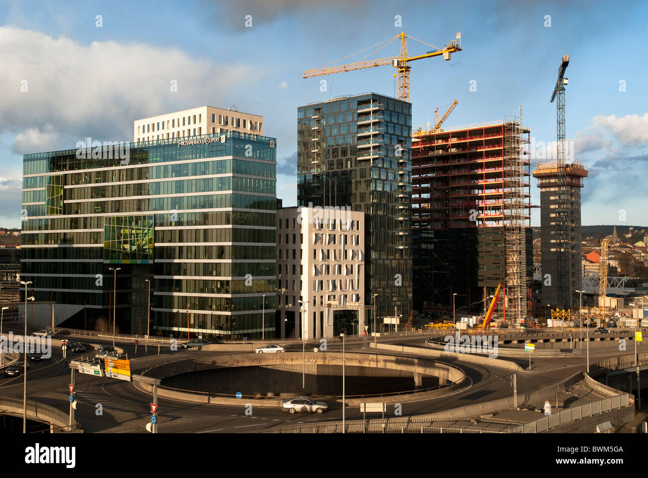 Neue Gebäude im Zentrum von Oslo Hauptstadt Norwegen Skandinavien Bau Stockfoto