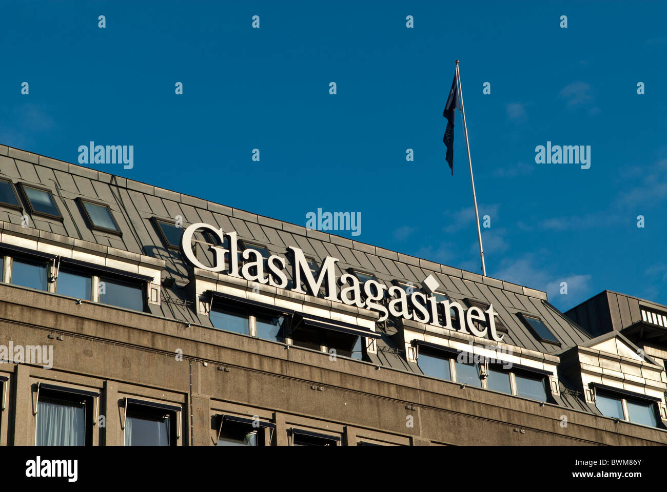 Glas Magasinet Einkaufszentrum bauen Oslo Norwegen Stockfoto