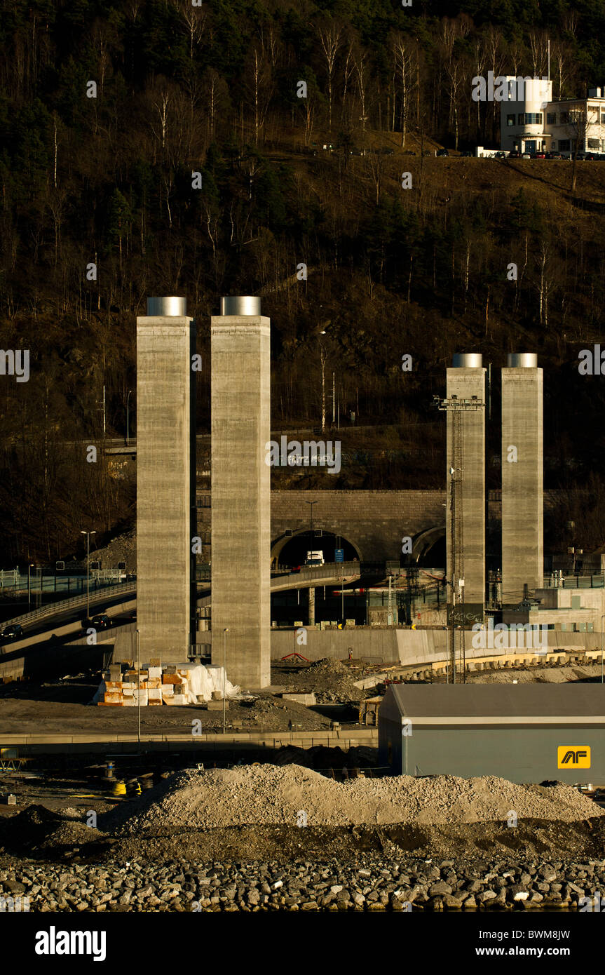 Tunnel Lüftungsschächte Oslo Norwegen Stockfoto