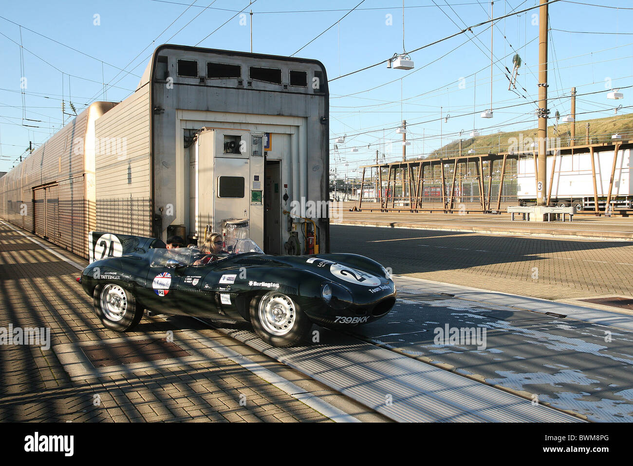 Typ D Internat in Folkestone Eurotunnel Zug Stockfoto