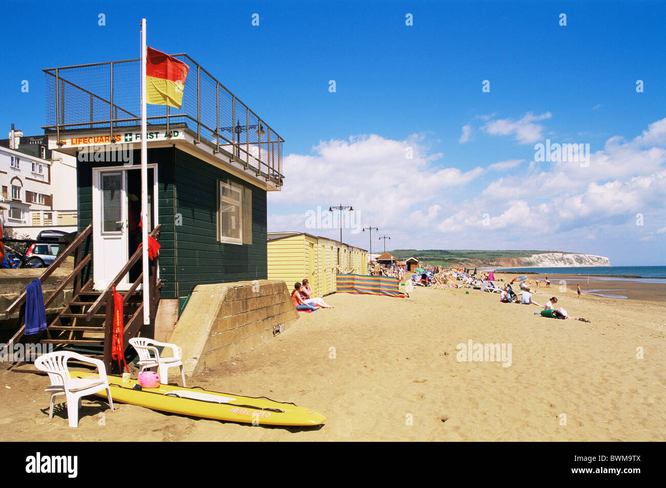 UK England Europa Hampshire Isle Of Wight Sandown Sandown Beach Strände Meer Meer Meer Englisch Hot Stockfoto