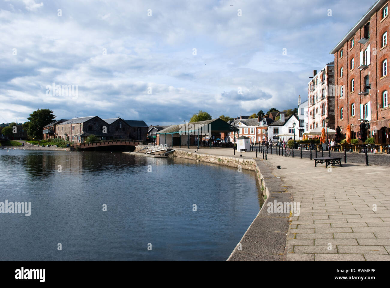 Die historischen Kai und Riverside, eine zentrale Anlaufstelle für Tourismus in Exeter, Devon Stockfoto