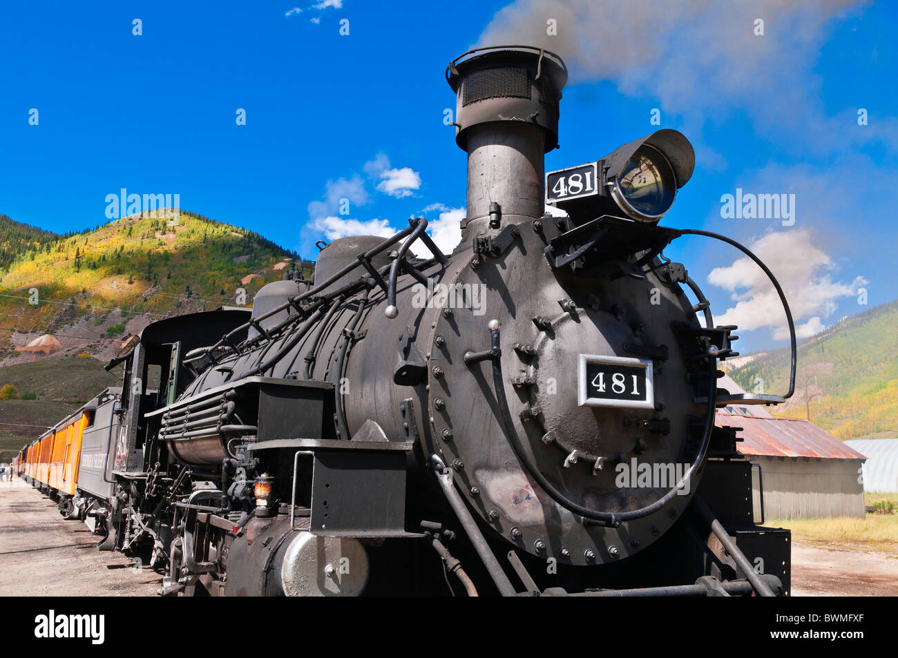 Durango-Silverton Narrow Gauge Railroad, Silverton, Colorado Stockfoto