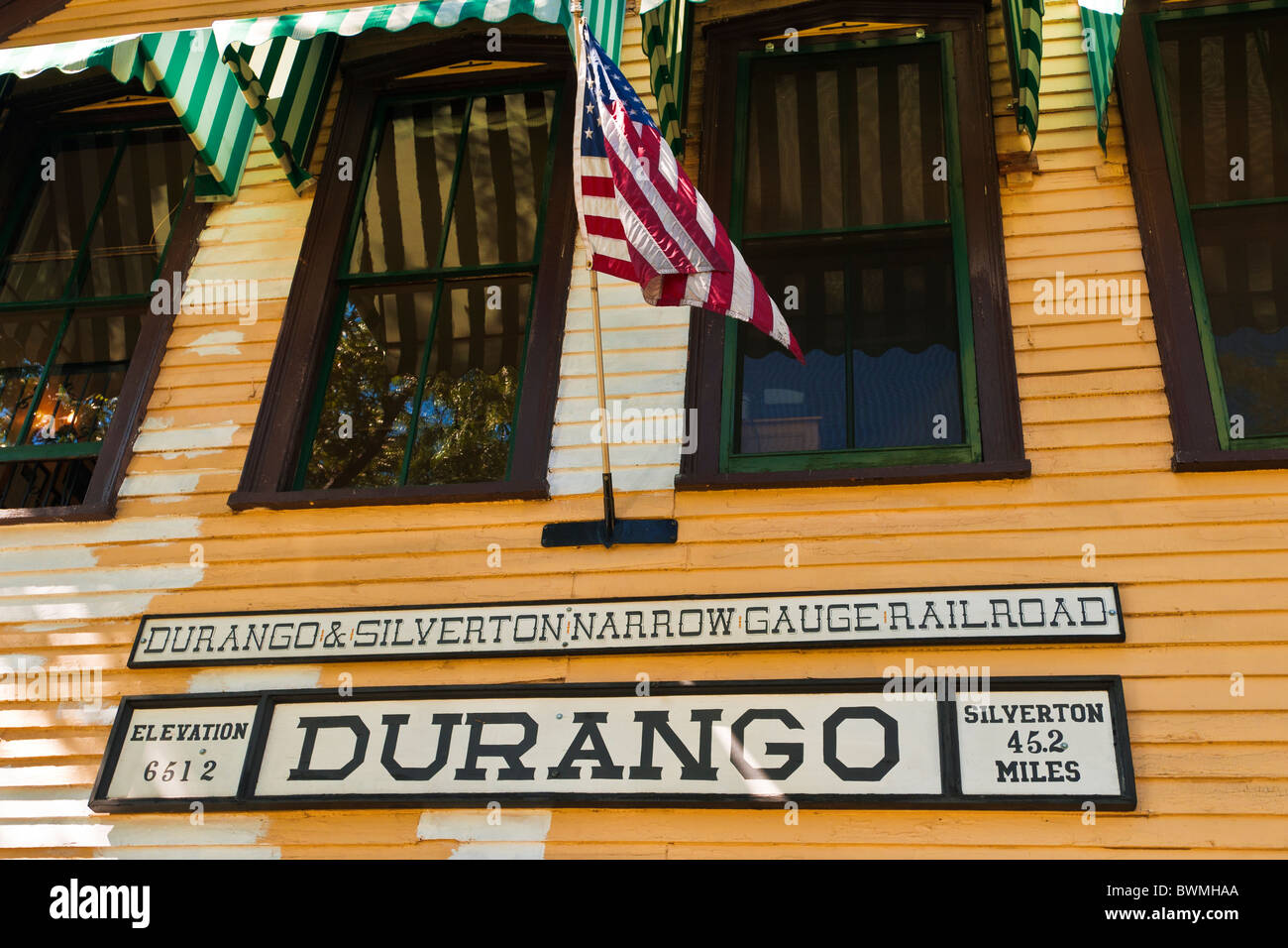 Durango & Silverton Narrow Gauge Railroad Depot, Durango, Colorado Stockfoto