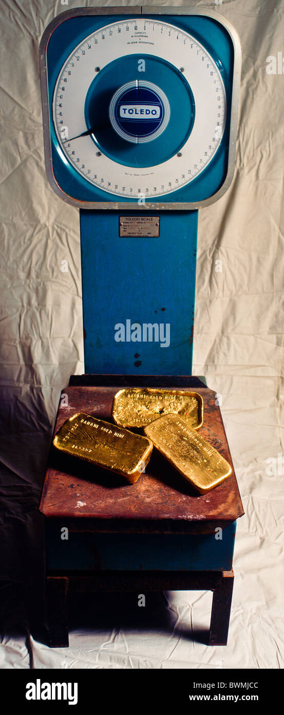 Goldbarren, Tanami Goldmine Australien Stockfoto