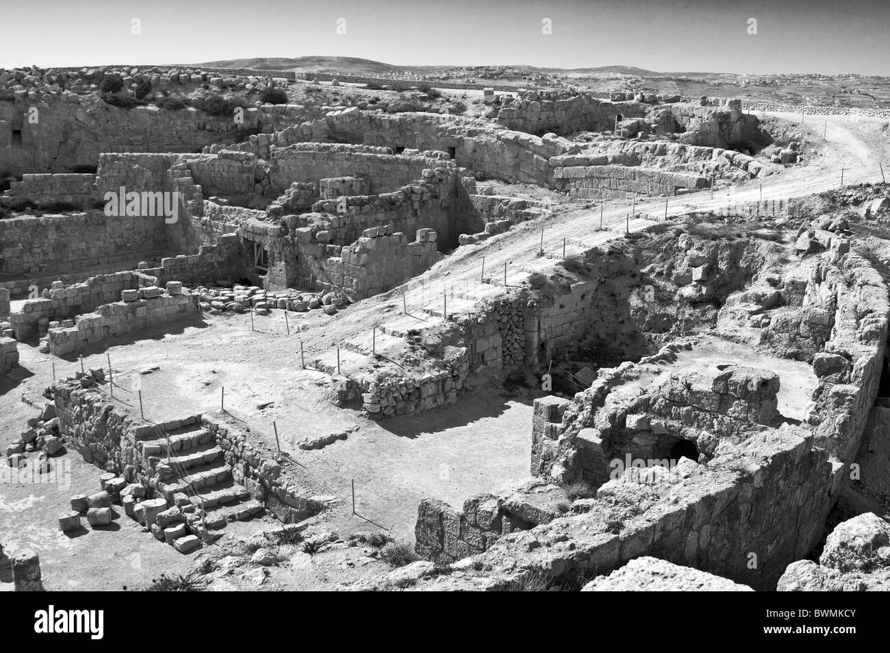 das Bergpalais und Festung, obere Herodium, Judäische Wüste Israels Stockfoto