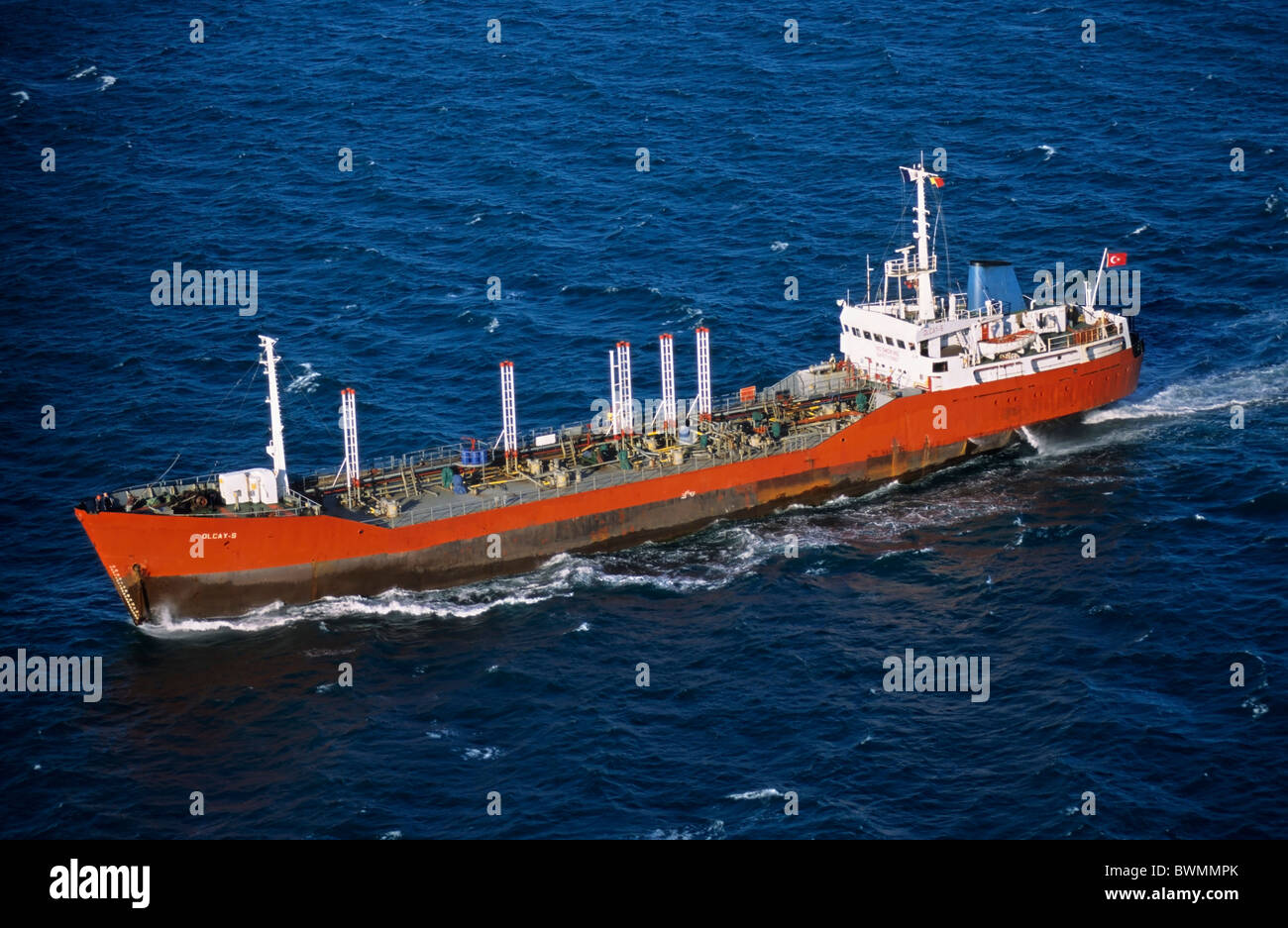 Öl-Tanker auf hoher See Stockfoto