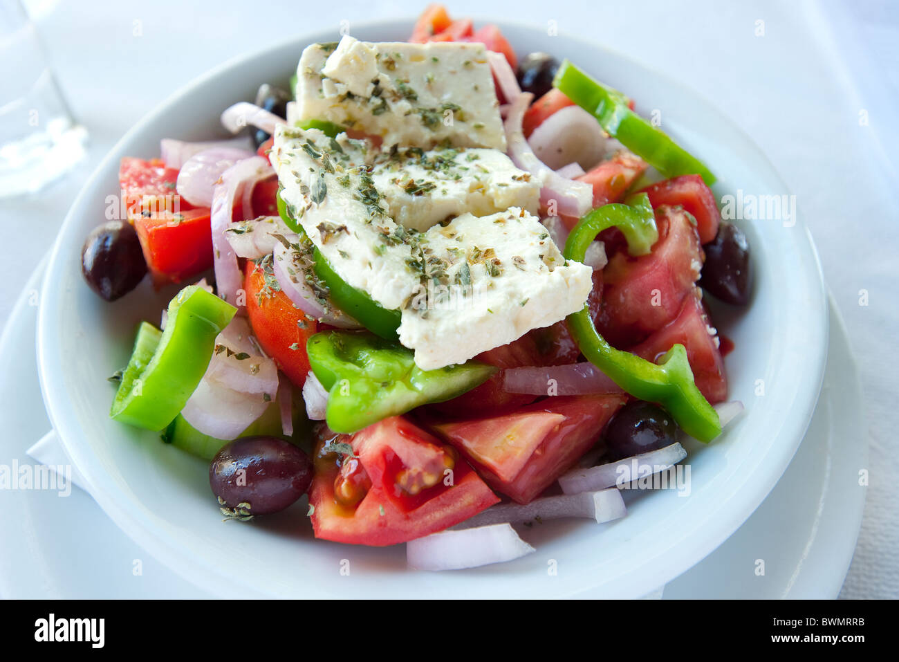 Griechischer Salat, Korfu, Griechenland Stockfoto