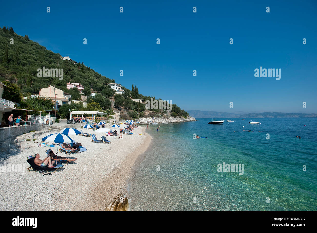 Kalamaki Beach, Korfu, Griechenland Stockfoto