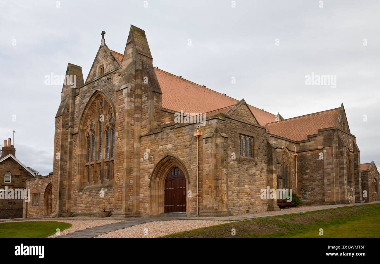 Portland Parish Church (1914) in Troon, South Ayrshire. (Kirche von Schottland/Presbyterianischen). Architektur eine Mischung aus Gothic und Norman styles. Stockfoto