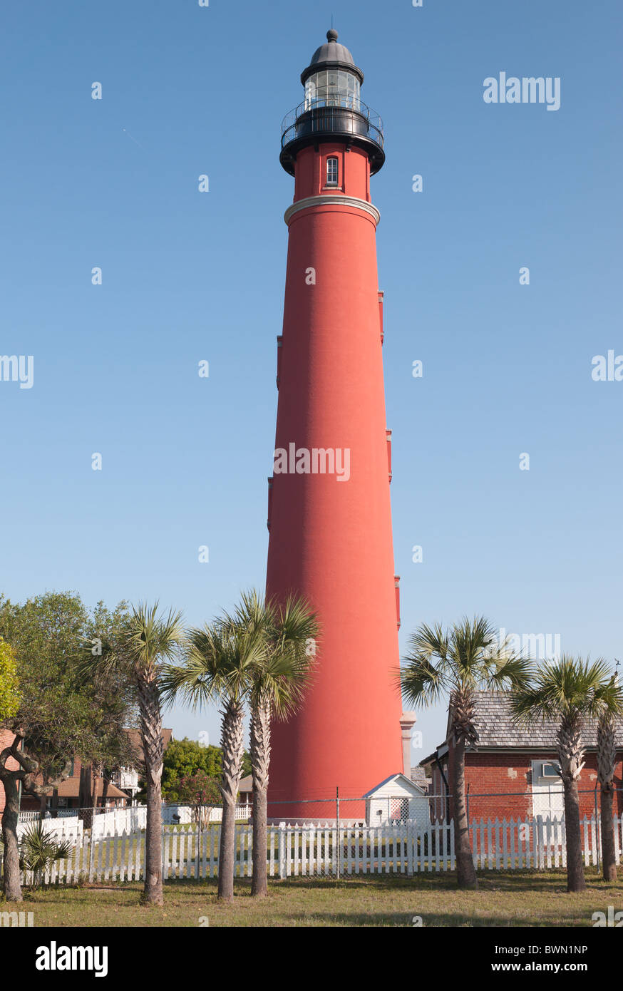 Ponce de Leon Inlet Leuchtturm in Ponce Inlet, Florida. Stockfoto