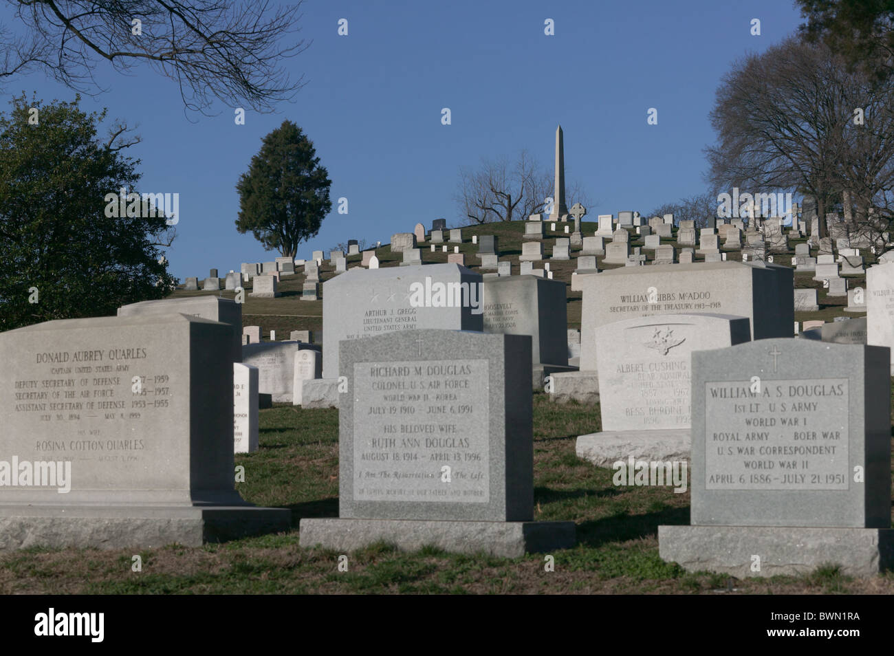 Grabsteine auf dem Arlington Nationalfriedhof Arlington, VA Stockfoto