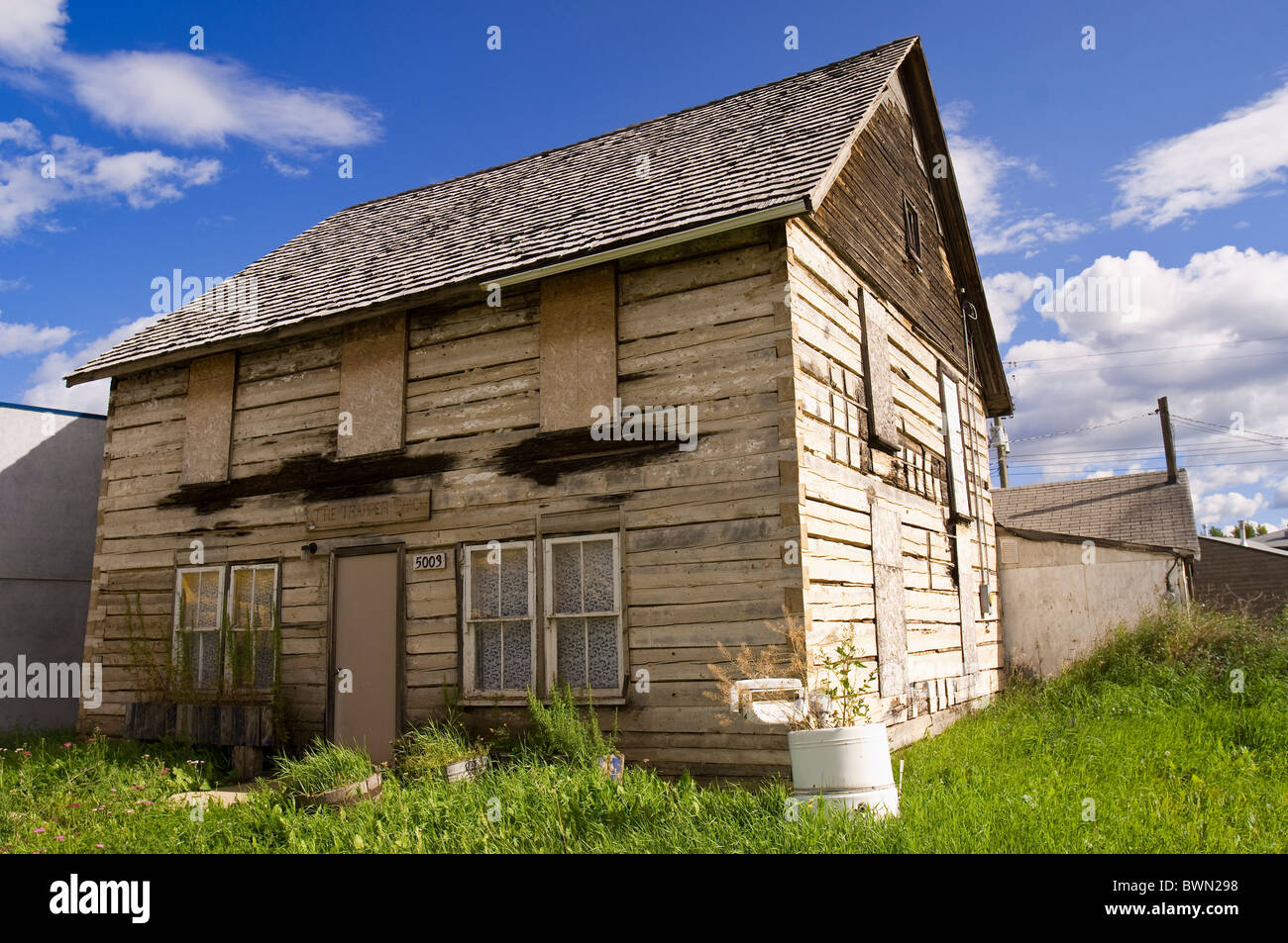 Fort Vermilion Settlement, Peace River, Alberta, Kanada. Stockfoto