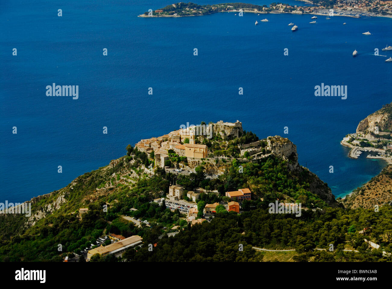 Côte d ' Azur Eze Frankreich Europa südlich von Frankreich Mittelmeer historische Burg Mittelalter mittelalterliche mediaev Stockfoto