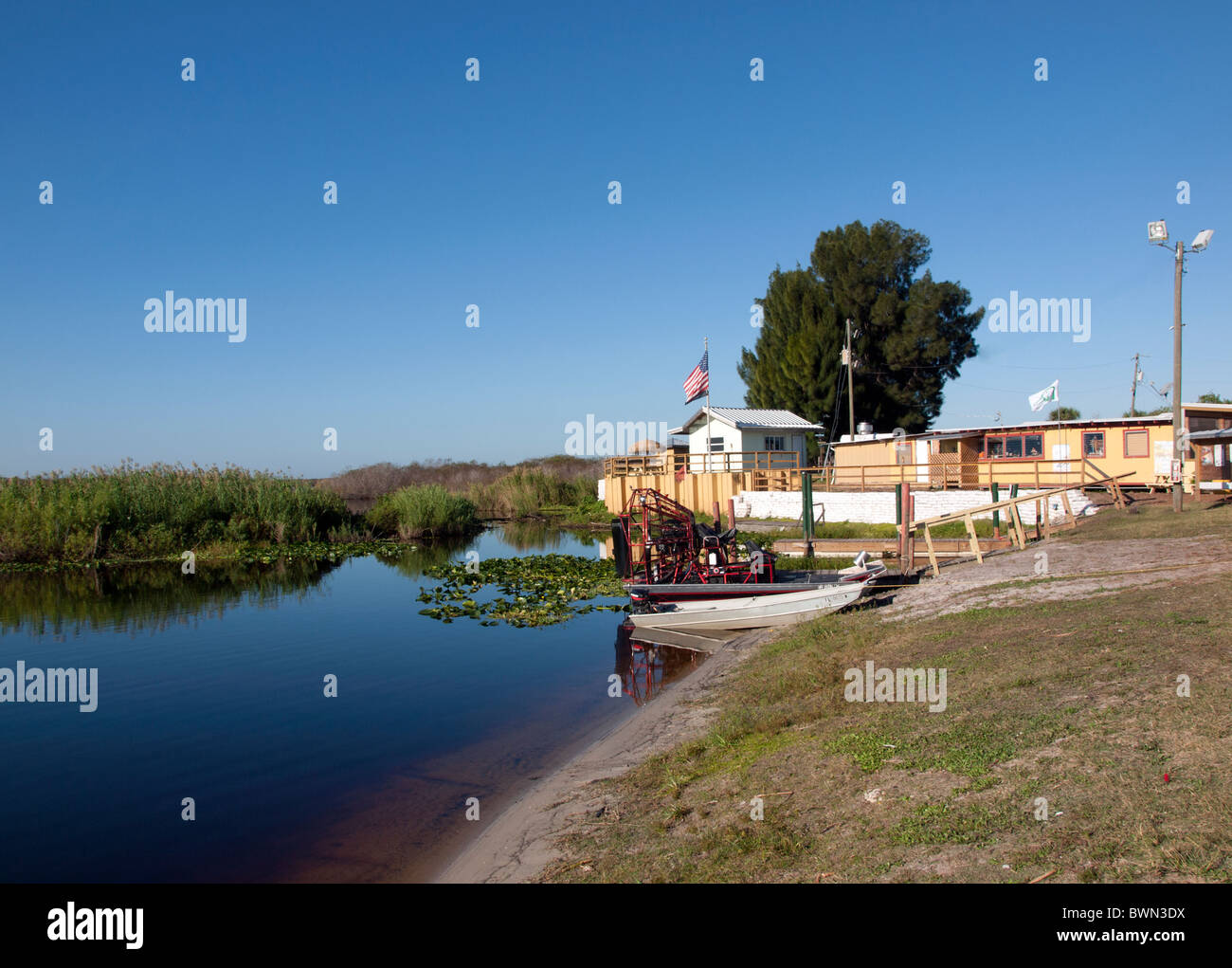 Camp Holly Fish Camp und Airboat Rides auf der oberen St. Johns River in Brevard County in Florida Stockfoto